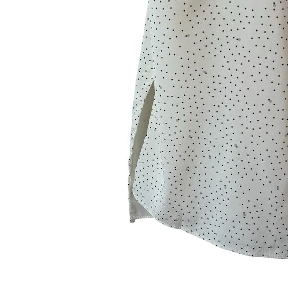 Rag and Bone Womens Top Medium White Blue Lana Sleeveless Blouse Polka Dot Sheer - Picture 6 of 8